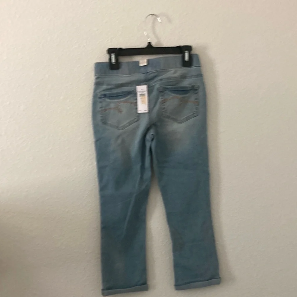 Justice Light Blue Distressed Girls Cropped Jeans